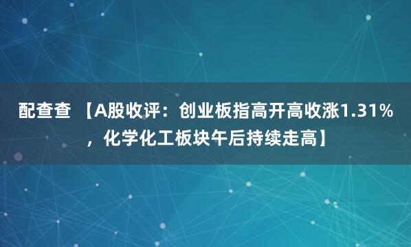 配查查 【A股收评:创业板指高开高收涨1.31%,化学化工板块午后持续走高】