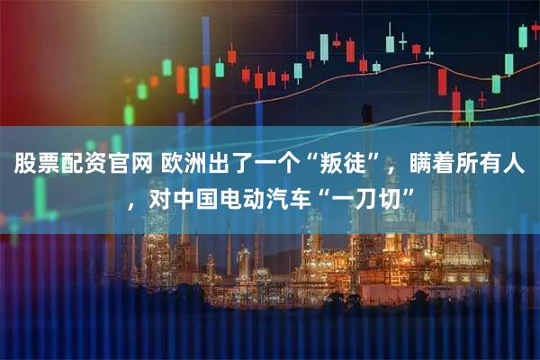 股票配资官网 欧洲出了一个“叛徒”，瞒着所有人，对中国电动汽车“一刀切”